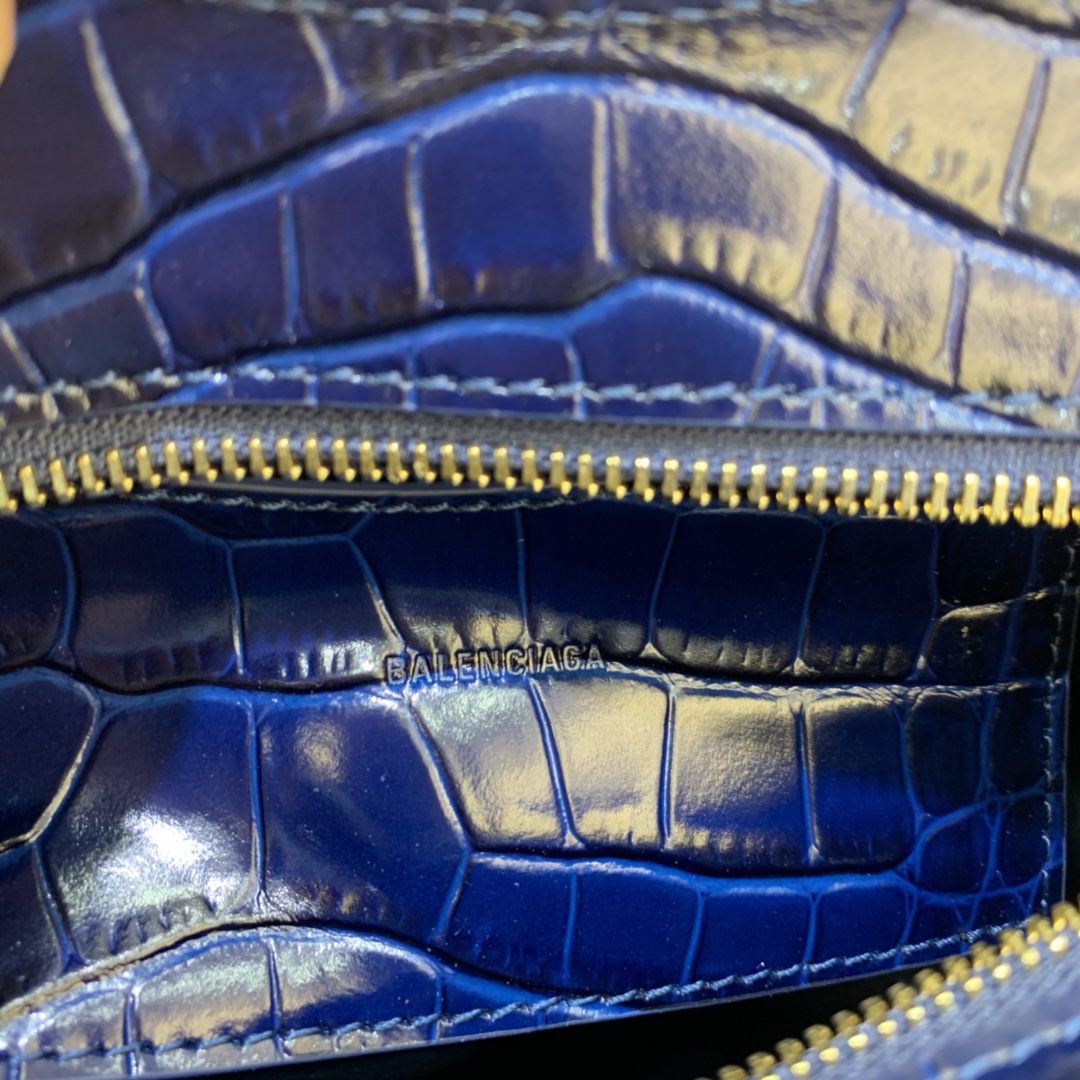 Balenciaga Neo Classic Mini Handbag Crocodile Embossed Shoulder Bag Blue